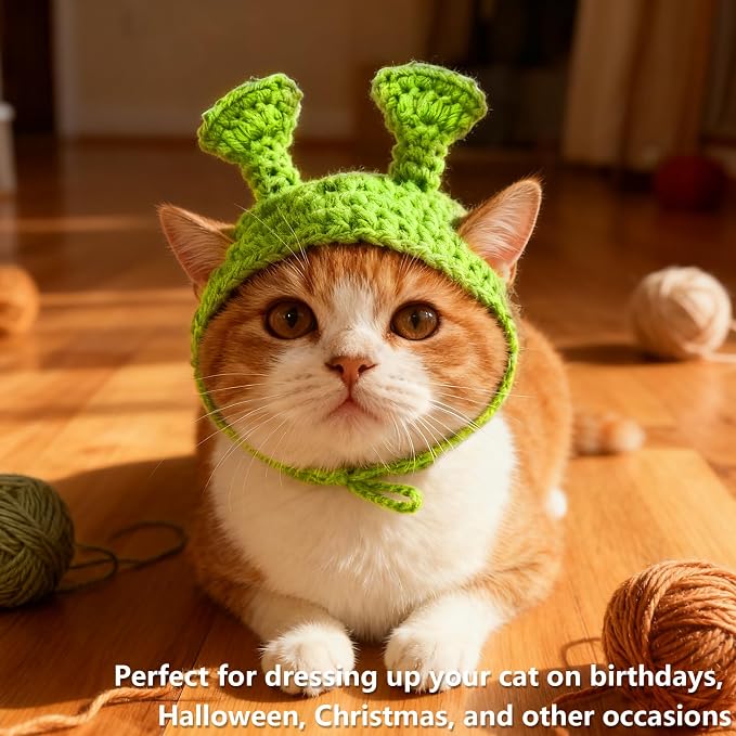 Cute Cat Hat Costume Suitable for 5 to16 lbs - cat Hats for Cats only Head Circumference 11" or Less Kitten hat pet Photography Outfits
