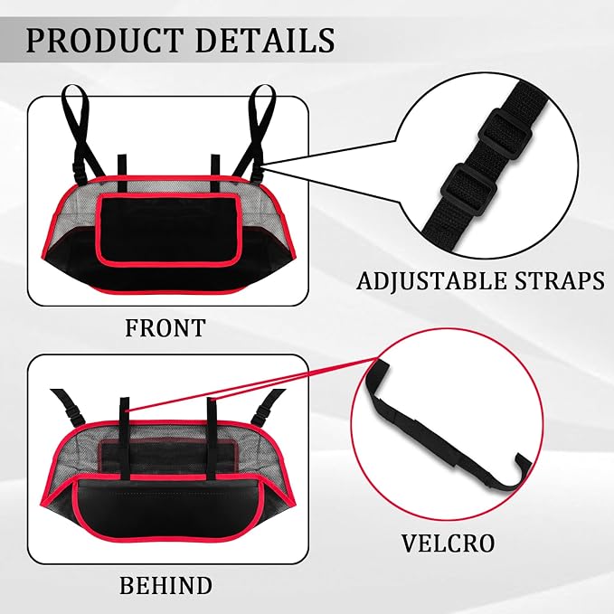 Car Purse Holder Between Seats Back, Car Net Pocket Handbag Holder Between Front Seats, Storage Organizer Mesh Bag for Handbag Purse, Barrier of Backseat Pet Kids/Women and Men(Red)