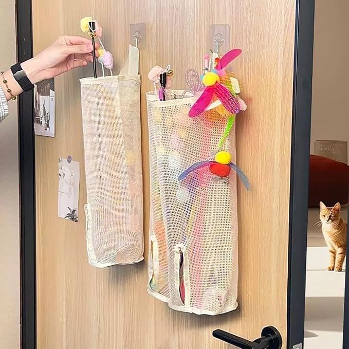 Cat Toy Organizer – Storage Holder for Cat Teaser Toys, Compact Stand for Keeping Pet Toys Neat and Tidy (1-Compartment)