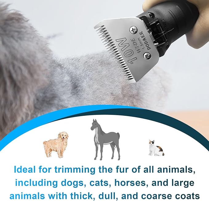 Sizi 10W Dog Grooming Clipper Replacement Blades, Compatible with Ainds, Oster A5, Wahl Km10 and Other Series Clippers, Blade Size-10W Cut Length 1/16"(1.5mm)