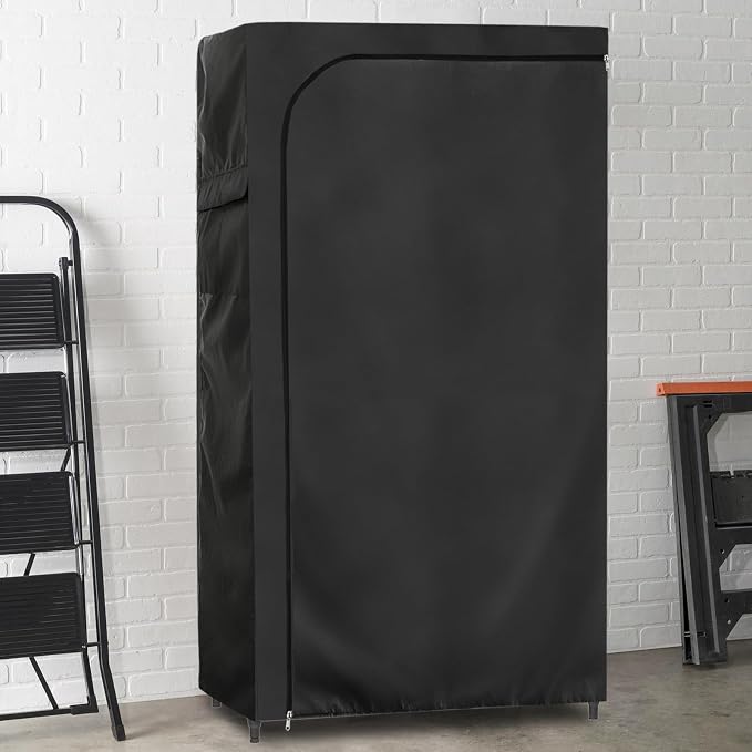 Rileytee Wire Shelf Cover,Heavy Duty 600D Dustproof Waterproof Shelf Covers for Wire Shelving,Outdoor Storage Rack Cover for Wire Rack with Zipper,Black,36"W x 14"D x 54"H