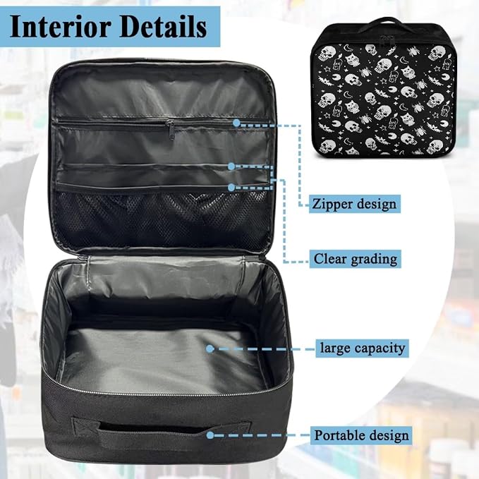 Rnyleeg Skull First Aid Kit Bag Empty for Men Emergency Medical Trauma Bag Compact Lightweight First Aid Bag for Home Car Camping Hiking