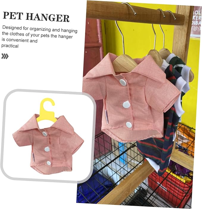 VICASKY 10pcs Pet Garment Hangers for Puppies Kittens Durable Clothing Hanger Lightweight Portable Dog Apparel Organizer for Pets Easy to Use