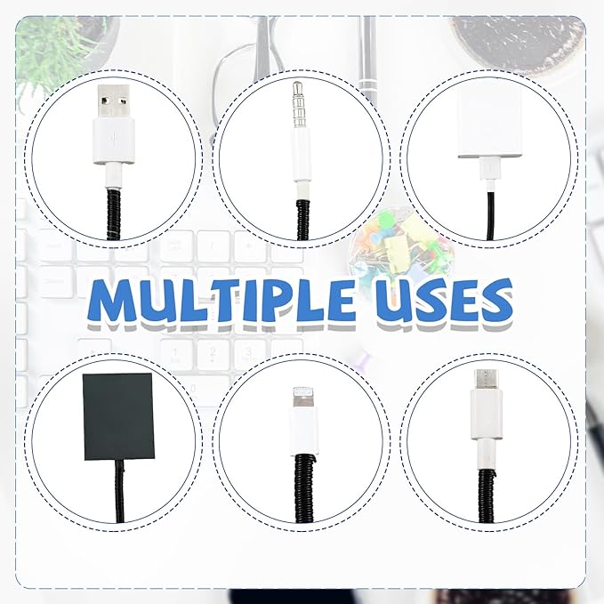 Frienda 20 Pcs Cord Protectors from Pets No Chew 43.13",Black | Spiral Cable Protector, Phone Charger Cover, Data Cable Protective Sleeve Chew Proof, USB Wire Cover Stylish, Cat Dog Rabbit