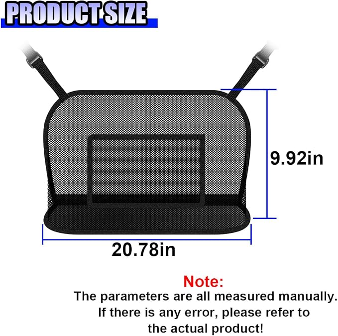 Car Net Pocket Handbag Holder, Large Capacity Automotive Organizer Mesh Pouch Between Front Seats, Auto Backseat Barrier for Pet Kid, Universal Vehicle Storage Bag for Women Men(Black)