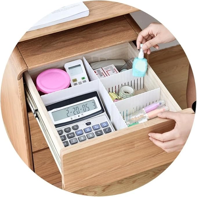 Drawer organizer partition board, suitable for kitchens, bathrooms, bedrooms, and offices