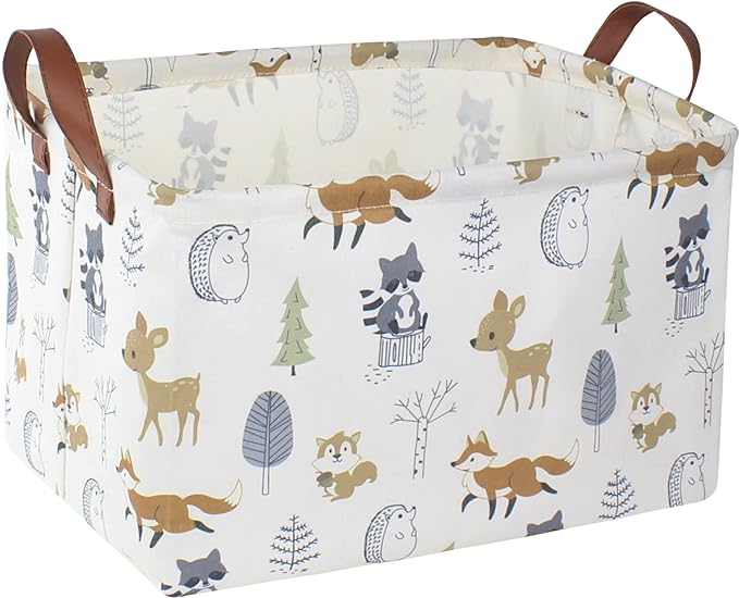 NTAOHAMPER Rectangular Storage Basket, Books Box, Gift Basket, Room Decor(Animal)