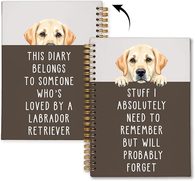 LIANGW Funny Labrador Retriever Puppy Gifts Spiral Notebook Journal | Labrador Lab Gifts Journal for Writing,Pet Dog Mom Owner Lovers Gift,5.5x8.3 Inch