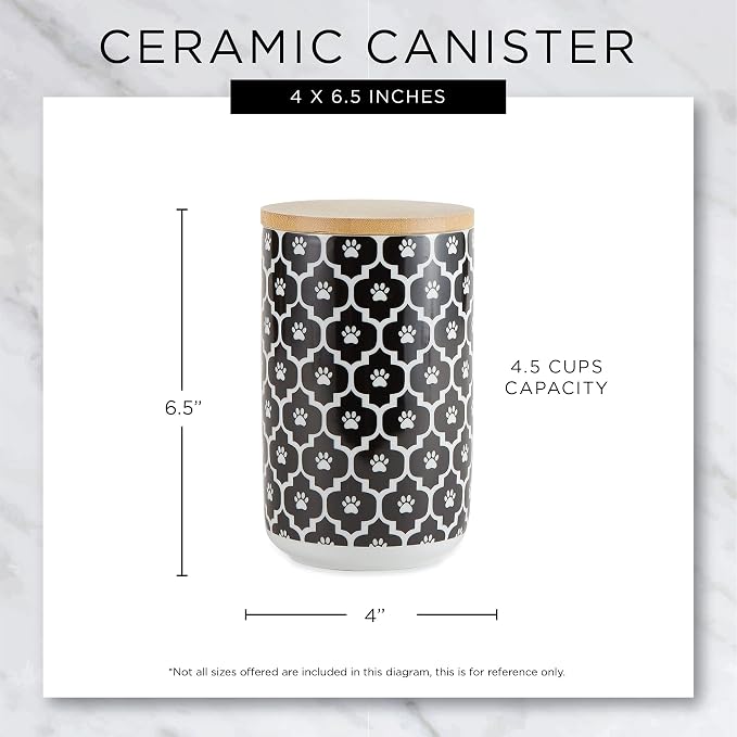 Bone Dry Lattice Collection Pet Bowl & Canister,Nautical Blue, Treat Canister, 4 x 6.5 in (Pack of 6)
