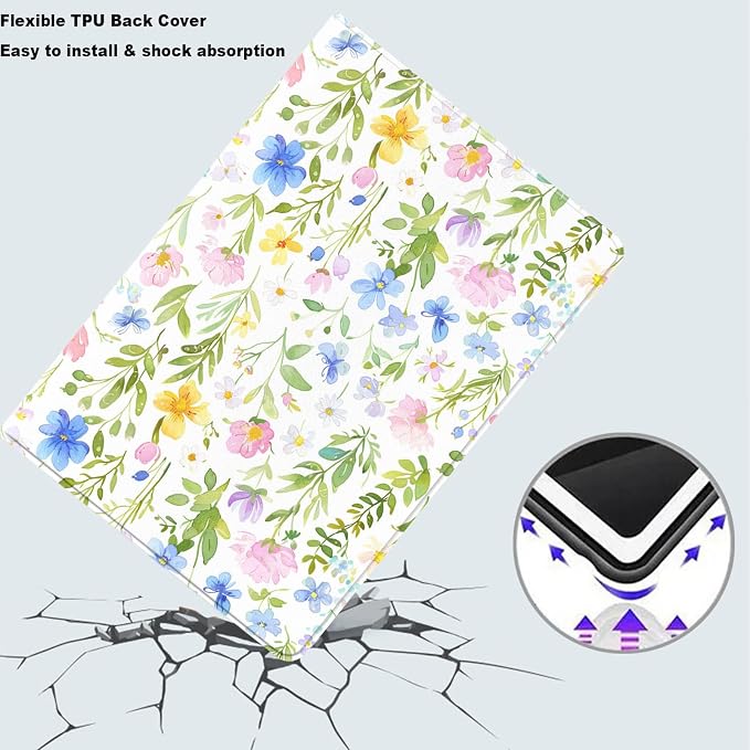 Tablet Case for iPad Pro 13 Inch M5/M4 (2025/2024,8th/7th Generation),Shockproof Protective Cover with Stand,Auto Wake/Sleep,Watercolor Floral