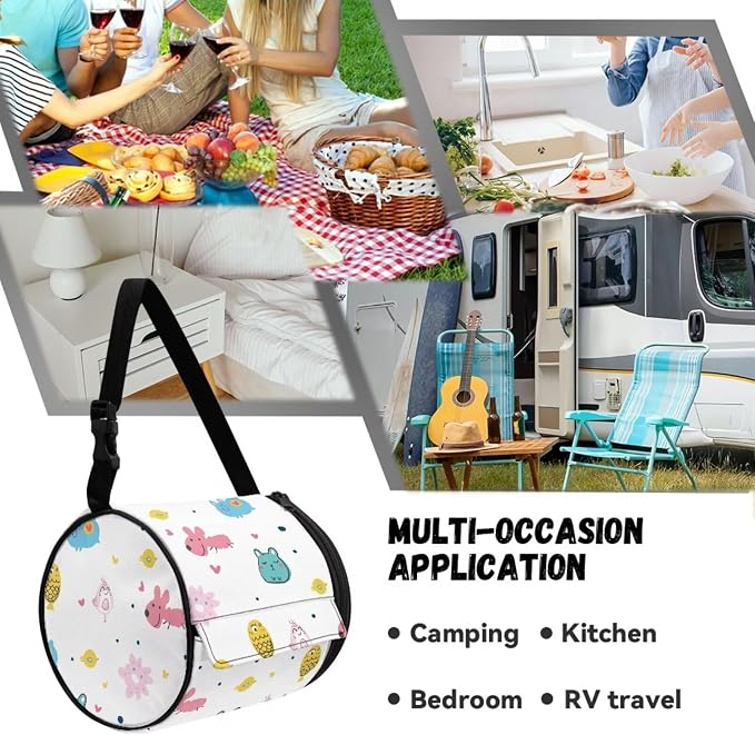 Cute Pets Bathroom Hanging Toilet Paper Tissue Holder Wall Mounted Tissue Towel Roll Holder with Adjustable Strap Easy Installation