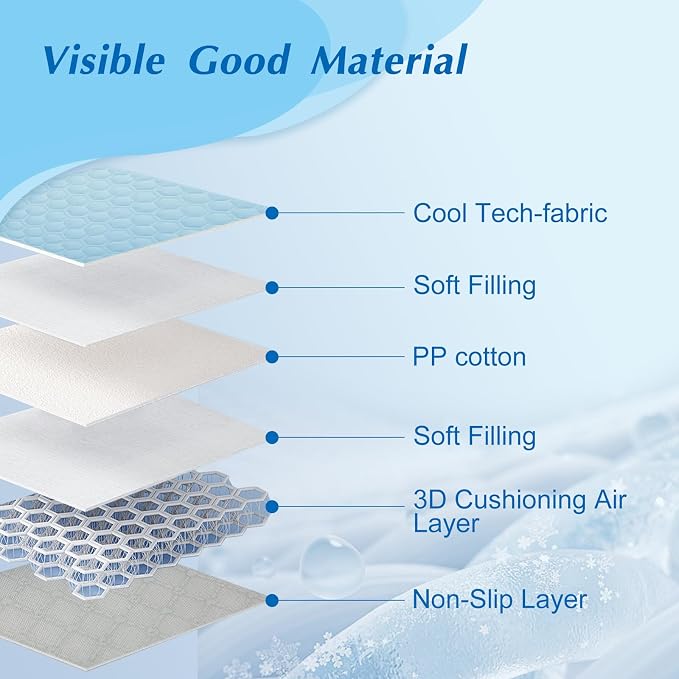 Cooling Mat for Dogs & Cats, Thick Breathable Dog Cooling Mat Q-MAX>0.45 | Chill Cool Fiber Dog Cooling Bed with Non-Slip Base, Non-Toxic Foldable Washable Crate Kennel Pad for Indoor & Outdoor Use