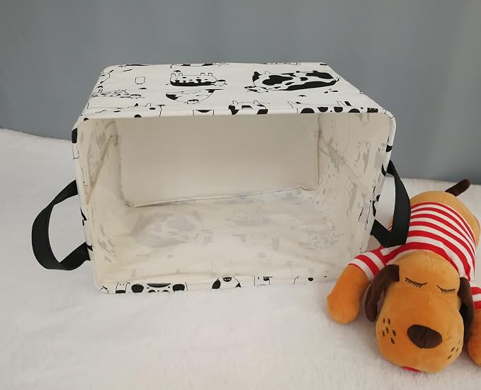 Kid Clothes Storage Basket Gift Shelf Basket Toy Storage Bin, Nursery Basket Organizer Box for Children With Handles for Room Deco (Cow)