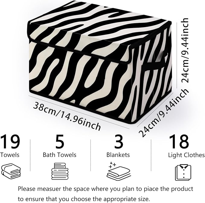 Stackable Storage Bins with Lids,Closet Organizers Fabric Box for Home and Office,Blanket Clothes Organizers,Under Bed Storage Containers 3 Pack