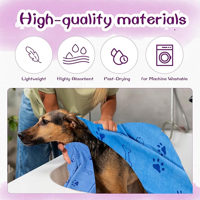 30 Pcs Dog Towels for Drying Dogs Bulk 20 x 40 Inch Quick Drying Pet Bath Towels Colorful Pet Grooming Towel Absorbent Microfiber Towel for Small Medium Large Dog Puppy Cat (Multicolor)