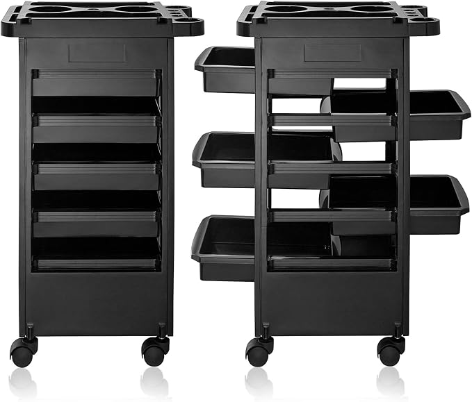 Saloniture Beauty Salon Rolling Trolley Cart with 5 Drawers