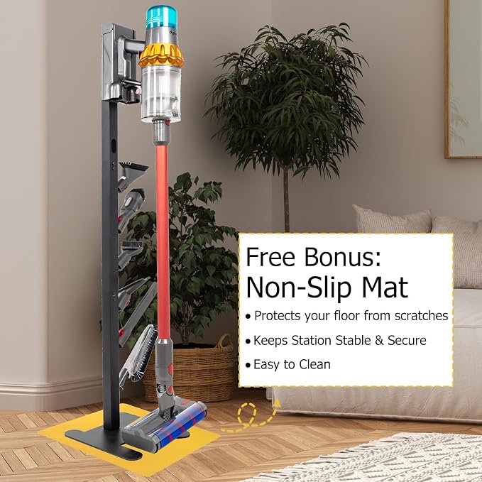 Vacuum Stand for DYS,Storage Stand Docking Station Holder,Compatible with DYS V15 V11 V10 V8 V7 V6 Cordless Vacuum Cleaners Accessories,Stable Metal Bracket Organizer Rack (Black, 6 Racks)