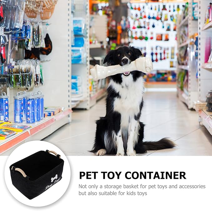 TEHAUX Puppy Supplies Pet Dog Storage Basket, Pet Organizing Blankets Leashes and Food for Holding Dog, Food, Clothes, Easy and Convenient to Carry Supplies Containers