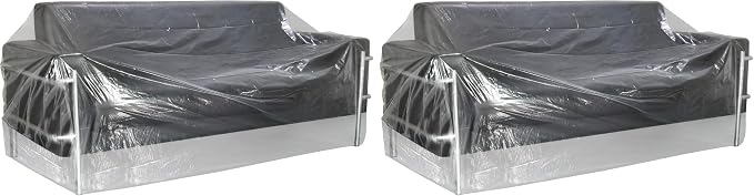 TUPARKA Large Furniture Cover Poly Storage Bag Heavy Duty Sofa Slipover for Moving Long Term Storage 110" x 72", 2 Set (Pack of 2)