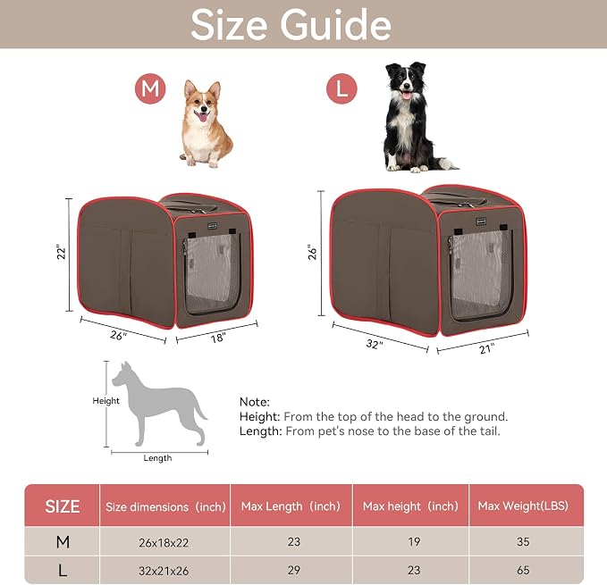 Petsfit Pop Up Dog Crates Kennel Carrier, Portable and Lightweight, Included Soft Mat and Carrying Case