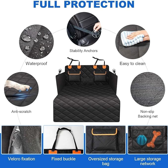 Pet Travel Mat for Ford Expedition IV U553, Dog Cargo Liner | Full Coverage Trunk Cover | Rear Cargo Protection | Waterproof | Storage Pockets | Side Flaps | Foldable Storage | Road Trip