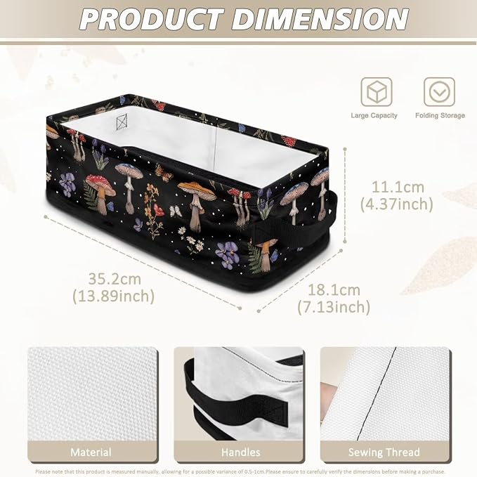 Mushrooms Toilet Paper Basket Toilet Paper Holder, Toilet Paper Bin for Bathroom Toilet Roll Paper Storage and Organizer for RV Closet, Bedroom