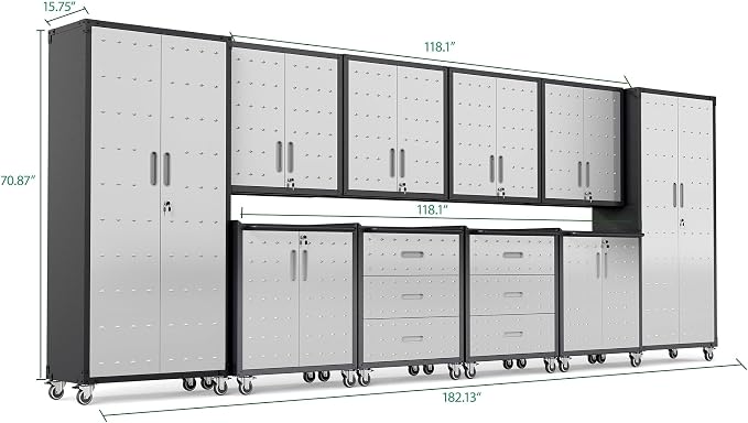 10-Piece Heavy Duty Steel Garage Cabinet System