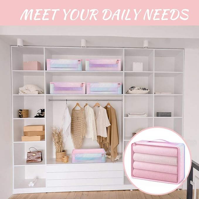 Silkfly 8 Pcs XL Packing Cube for Travel Luggage,Simple,Pastel | 17.7 x 13 x 4.7, Same Size, Pastel Suitcase Storage Organizer Set, Reusable Mesh Clothes Cube for Hike Camp Family Accessory