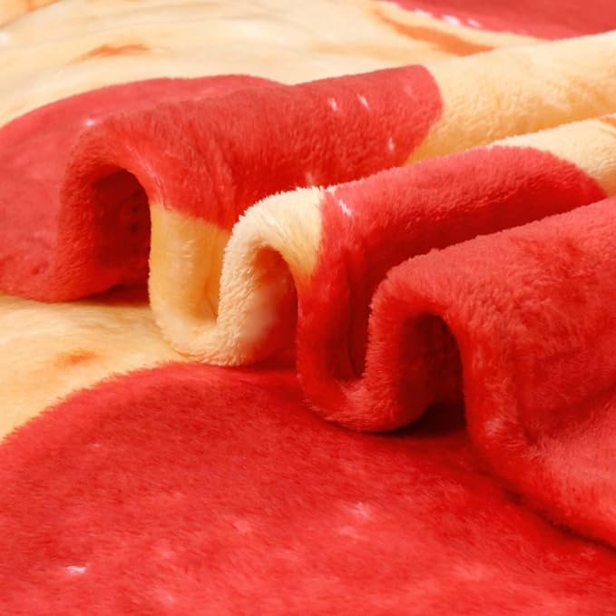 Bnuitland 71 Inches Pizza Funny Blanket, 300 GSM Double Sided Giant Funny Novelty Realistic Food Blanket for Adults and Kids, Super Soft Flannel Throw