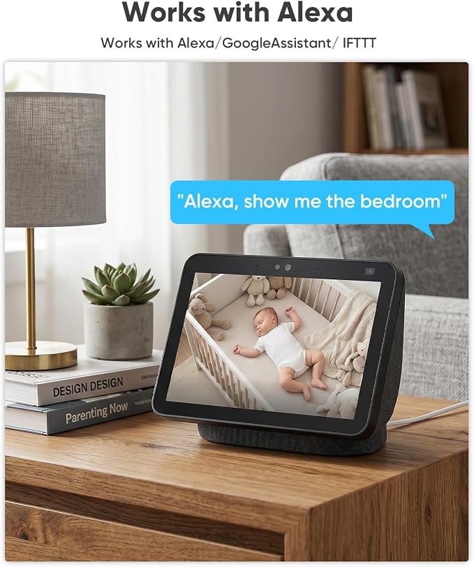 blurams 8MP Indoor Camera, 360° PTZ Baby Monitor, Pet Camera with Phone App, One-Touch Call, Free Human/Pet/Motion/Sound/Cry Detection, Dual-Band WiFi 6, Compatible with Alexa