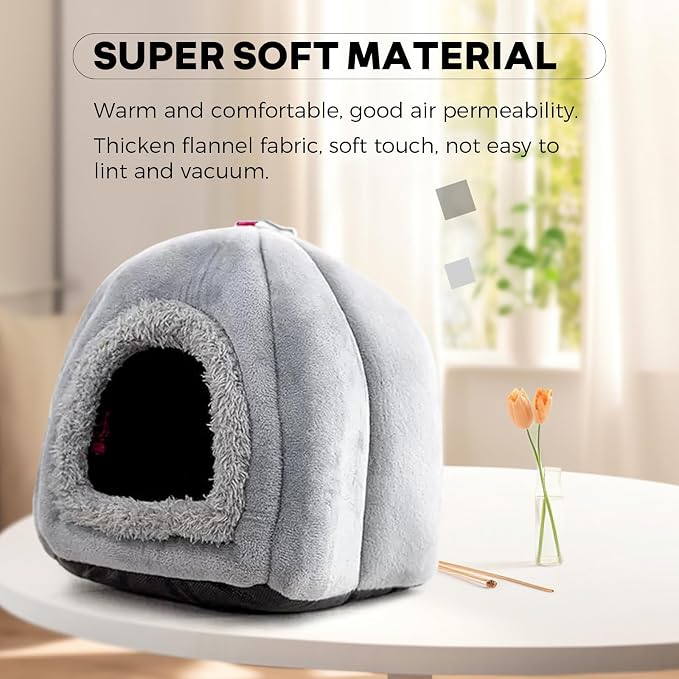 QBLEEV Winter Warm Bird Nest House, Parrot Hanging Hammock for Cages | Bird bed soft plush snuggle hut tent, parakeet cage accessories hideaway sleeping bed for budgie cockatiel conure lovebird