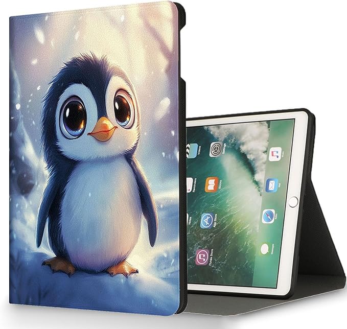 for Microsoft Surface Pro X/Pro X Plus-13 2019/2020/2021/2024 Tablet Case,Auto Wake/Sleep,Adjustable Stand Protective Cover - Cute Penguin