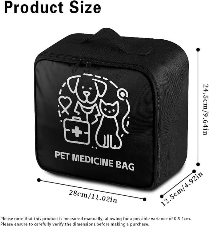 First Aid Kit Bag Pet Paw Cute Dog Print Empty Medic Bag for Pet Friendly Households and Outdoor Adventures Featuring Wear Resistant Material Breathable Construction Easy Access