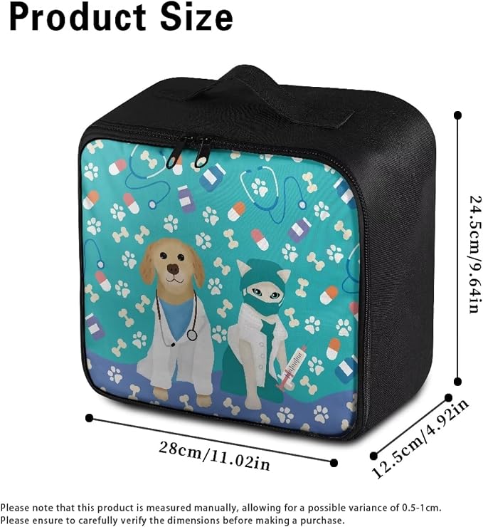 Cute Small First Aid Kit Travel Bag Empty Pet Nurse Medical Bag Empty Medium Portable Travel First Aid Kit Pouch Blue Medical Storage Bag for Car Home Camping Office Workplace School
