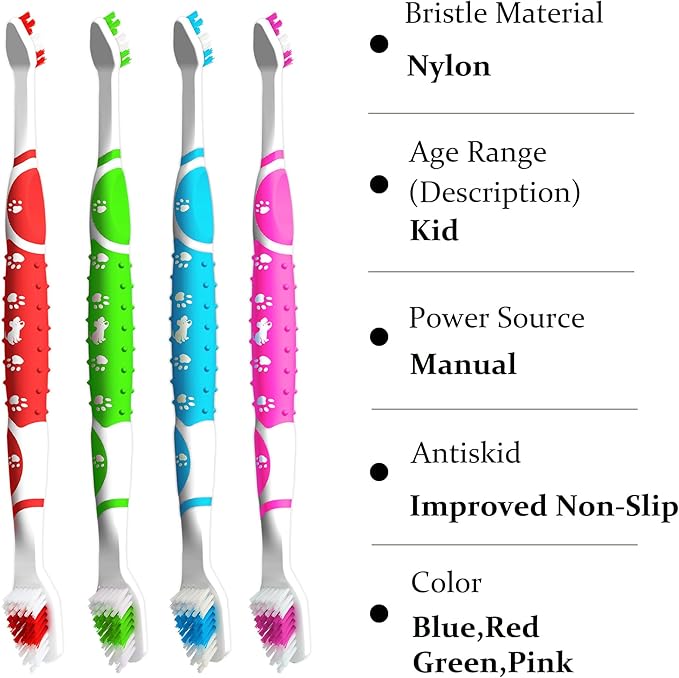 Dog Toothbrush pet Toothbrush Finger Toothbrush Small to Large Dogs,Cats with Soft Bristles Non Slip Dual Head Dog Toothbrush