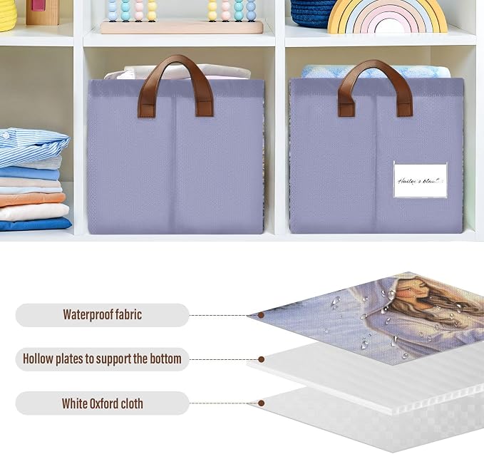 Nativity Scene Holy Night Religious Christmas Storage Bins for Shelves with Labels&Handles Fabric Organizer Bin Foldable Rectangle Storage Basket Boxes for Closet,Bathroom, Home, Living Room