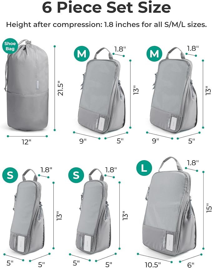 BAGSMART Compression Packing Cubes for Travel Essentials | 14 Set /6 Set /4 Set/2 Set, Lightweight, Durable