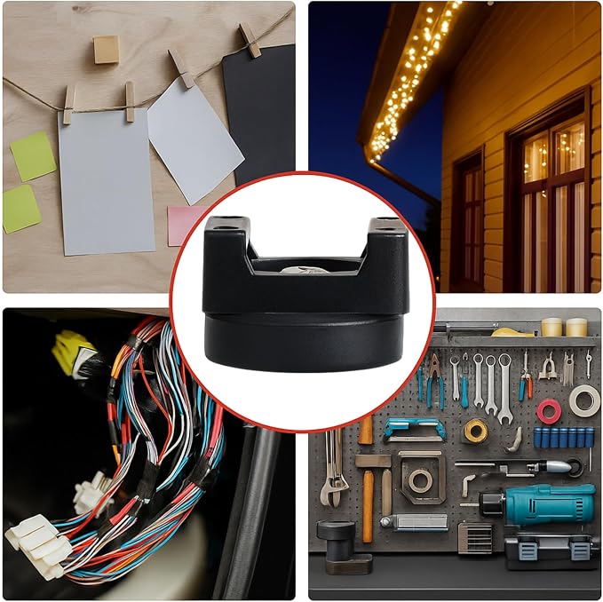 Yookeer 150 Pcs Magnetic Zip Tie Mount Cable Clips Black,22 Mm | Multipurpose Cable Clips Wire holder for Electrical Wiring, Magnet Base for Metal Surfaces, Without Drilling, Reusable