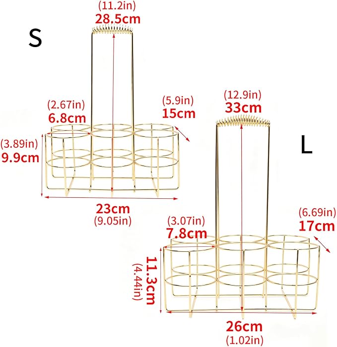 6 Pack Beverage Carriers with Ergonomic Handle Portable, L, B L | Storage Rack for BBQs and Gatherings, Carry Basket for Entertaining and Outdoor Use, Metal Wire Design