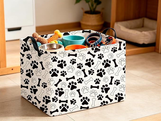 CLOCOR Rectangular Storage Bin, Waterproof Home Organization,Gift Basket(Paw)