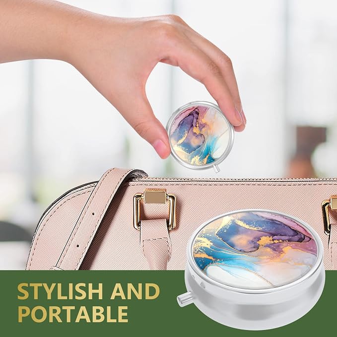 Pill Box, Small Pill Case for Purse & Pocket, Travel Medicine Organizer | Cute Travel Medicine Organizer, Portable Medicine Container Holder to Hold Vitamins, Medication, Fish Oil & Supplement