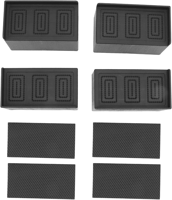 L Shape Rectangular Stackable Furniture Risers, Rubber, Anti Slip, Child Safe, Adjustable Height for Sofa Bed Desk Cabinet, Extra Storage & Robot Vacuum