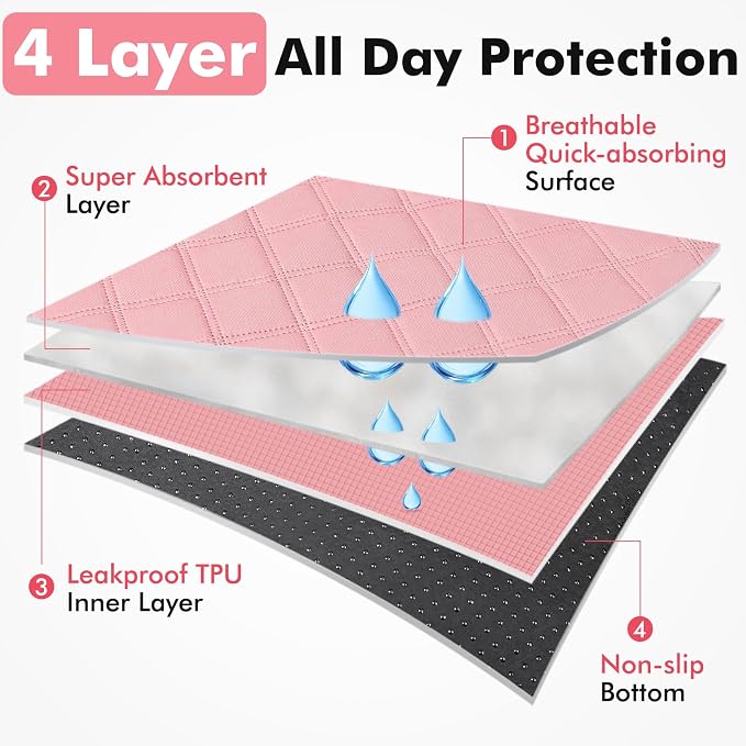 Persure Dog Cat Pet Playpen Puppy Crate Cage for Indoor Outdoor Travel | Nursing Rest Zone Recovering Pet Quarantine Room Portable Pop Up Easy to Set up lightweight (Pink with Pad, Large)