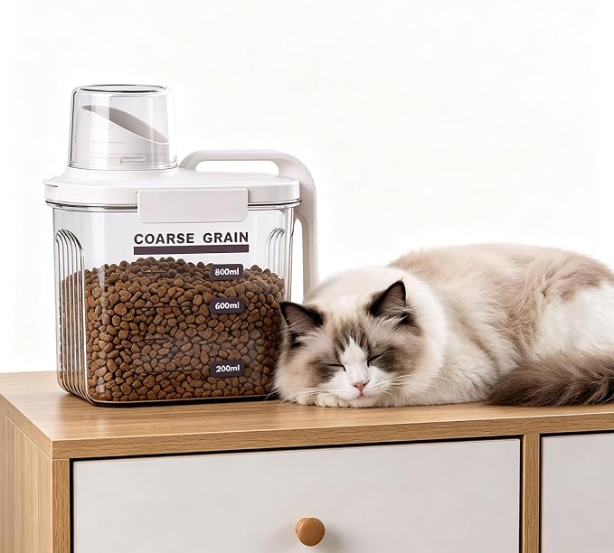 Sanitary Pet Bin with Sealed Cover and Break Design Good for Busy Households Portable Pet Food Carrier