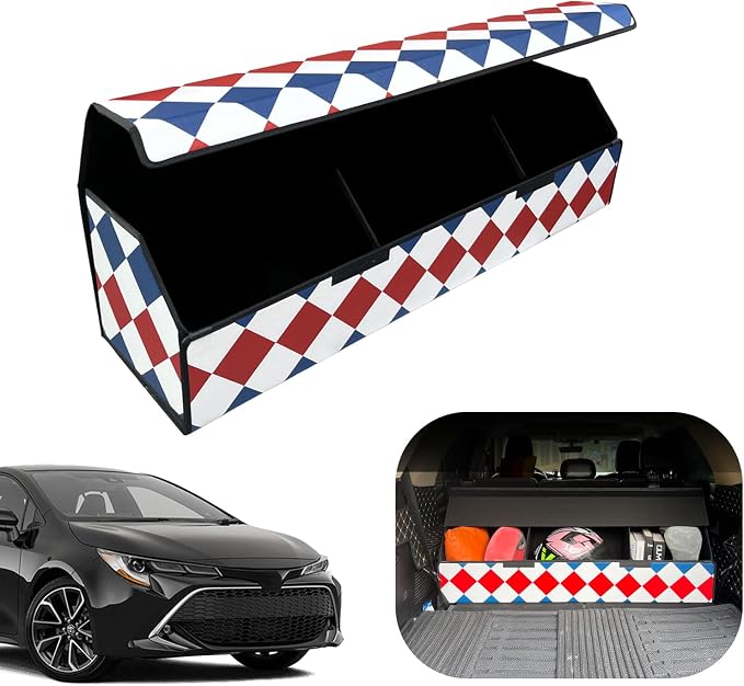 Car Trunk Organizer for For Toyota Corolla Hatchback - Custom Fit,Large Space Outdoor Trunk Organizer with Leather,Hook and Loop Fastener,4-Layer Cover,For Toyota Corolla Hatchback 2019-25
