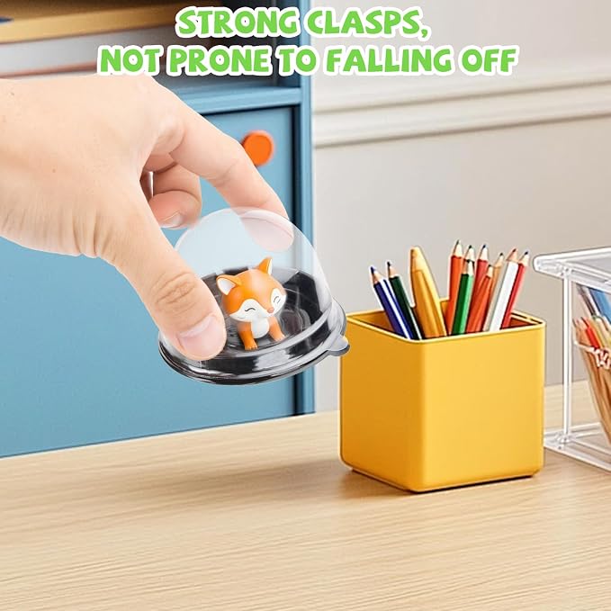 Desk Pet Containers with Dustproof Lid | 50 Pack,Individual Desk Pet Domes For Habitat,Plastic,Waterproof