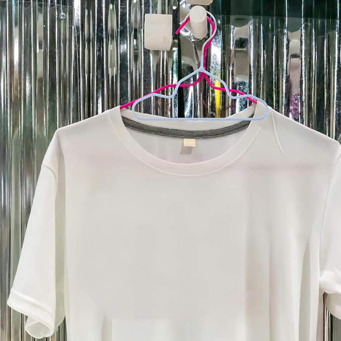 20pcs Lightweight Pet Clothes Hanger for Small Dogs and Cats Metal and Plastic-Dipped Multipurpose Clothing Display Rack Elegant Non-Slip Design Suitable for Pet Clothing