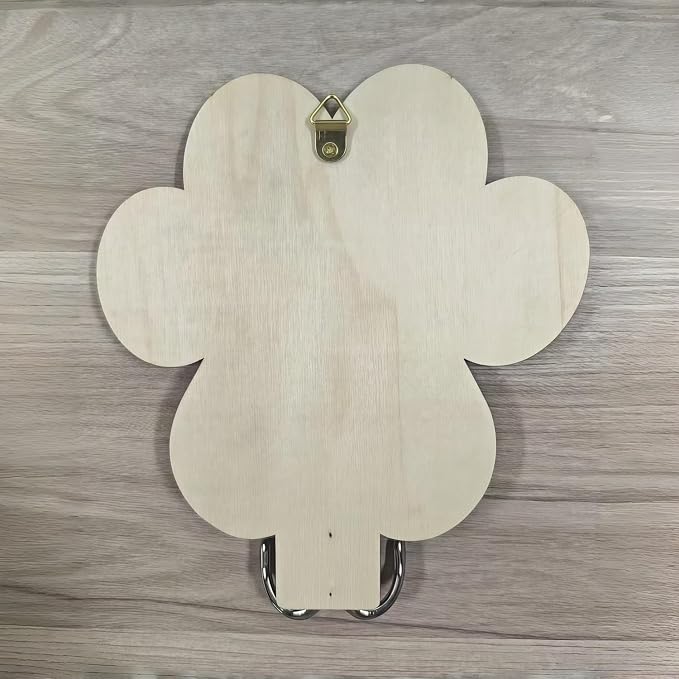 Personalized Dog Leash Hanger, Custom Engraved Name Wood Paw Print Leash Hook, Decorative Entryway Key Rack Harness Collar Organizer Pet Supplies Gift