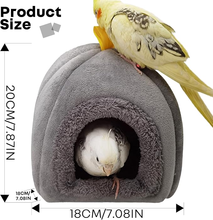 QBLEEV Winter Warm Bird Nest House, Parrot Hanging Hammock for Cages | Bird bed soft plush snuggle hut tent, parakeet cage accessories hideaway sleeping bed for budgie cockatiel conure lovebird