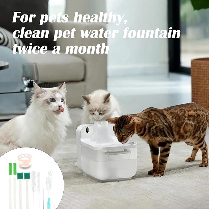 9PCS Pet Water Fountain Cleaning Kit with Compressed Sponge and Storage Box | Dog and Cat Water Fountain Brushes Fit Most Pet Water Dispensers,Pet Drinking Dispenser Cleaning Kit Cleaning brush